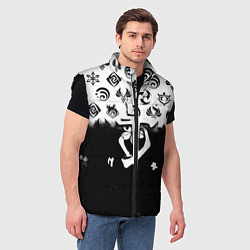 Мужской жилет Doom черно белые аниме, цвет: 3D-черный — фото 2