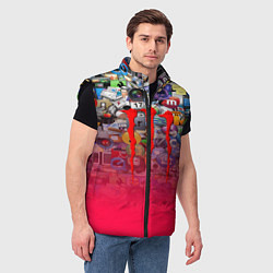Мужской жилет Monster energy social stiker, цвет: 3D-черный — фото 2