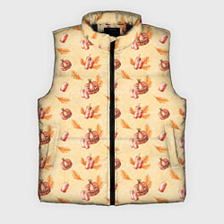 Мужской жилет Хеллоуин с тыквой и листьями, цвет: 3D-черный