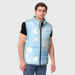 Мужской жилет Белые круги на голубом фоне, AI, цвет: 3D-черный — фото 2