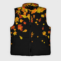 Мужской жилет Осенние листья на черном, цвет: 3D-черный