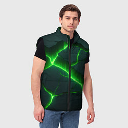 Мужской жилет Кислотный зеленый свет из плит, цвет: 3D-черный — фото 2