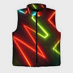 Мужской жилет Неоновые разноцветные кислотные линии, цвет: 3D-черный