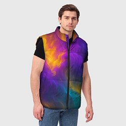 Мужской жилет Смешение разноцветных красок, цвет: 3D-черный — фото 2