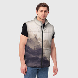 Мужской жилет Сепия абстрактная горная река, цвет: 3D-черный — фото 2