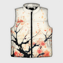 Мужской жилет Чёрное дерево с цветами абстракция, цвет: 3D-черный