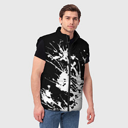 Мужской жилет Взрывная белая краска на чёрном, цвет: 3D-черный — фото 2