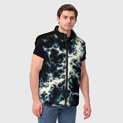 Мужской жилет Чёрно-синий разряд абстракция, цвет: 3D-черный — фото 2