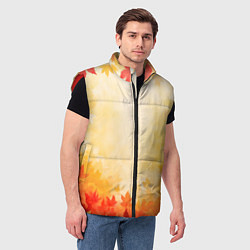 Мужской жилет Жёлто-красный осенний, цвет: 3D-красный — фото 2