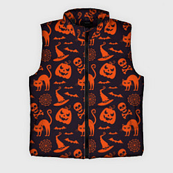 Мужской жилет Паттерн с символами праздника Хэллоуин, цвет: 3D-черный