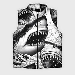 Мужской жилет Белая акула - стая, цвет: 3D-черный