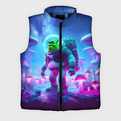 Мужской жилет Шрек бравый космонавт на планете неоновых грибов, цвет: 3D-черный