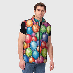 Мужской жилет Россыпь новогодних шаров, цвет: 3D-черный — фото 2