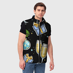 Мужской жилет Новогодний вайб, цвет: 3D-черный — фото 2