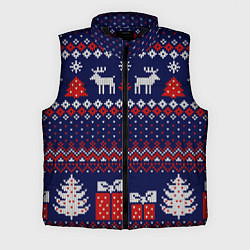 Мужской жилет Новогодний вязаный паттерн