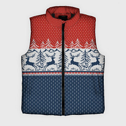 Мужской жилет Вязаный узор с оленями