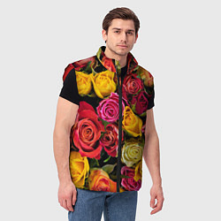 Мужской жилет Ассорти из роз, цвет: 3D-красный — фото 2