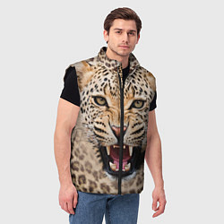 Мужской жилет Взгляд леопарда, цвет: 3D-черный — фото 2