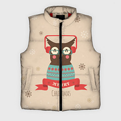 Мужской жилет Сова в наушниках, цвет: 3D-красный