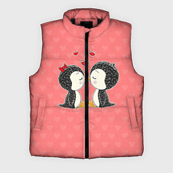 Мужской жилет Влюбленные пингвины, цвет: 3D-черный