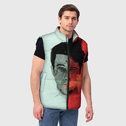 Мужской жилет Norton: White & Red, цвет: 3D-черный — фото 2