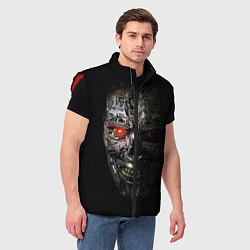 Мужской жилет Terminator Skull, цвет: 3D-красный — фото 2