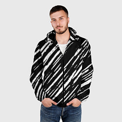 Ветровка с капюшоном мужская Black&White stroke, цвет: 3D-черный — фото 2