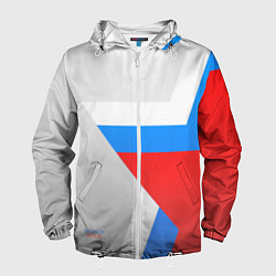 Ветровка с капюшоном мужская Звезда России, цвет: 3D-белый