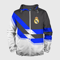 Ветровка с капюшоном мужская Real Madrid FC: White style, цвет: 3D-белый
