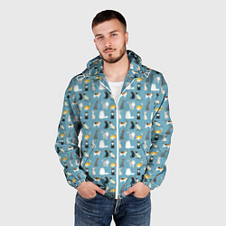 Ветровка с капюшоном мужская Породы кошек, цвет: 3D-белый — фото 2