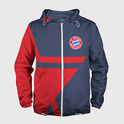 Ветровка с капюшоном мужская FC Bayern: Star, цвет: 3D-белый