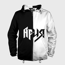 Ветровка с капюшоном мужская Ария Ч/Б, цвет: 3D-черный
