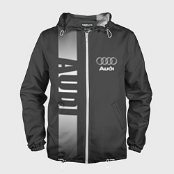 Ветровка с капюшоном мужская Audi: Grey Sport, цвет: 3D-белый