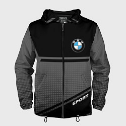 Ветровка с капюшоном мужская BMW SPORT БМВ СПОРТ, цвет: 3D-черный