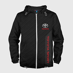 Ветровка с капюшоном мужская Toyota: Sport Line, цвет: 3D-белый