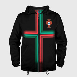 Ветровка с капюшоном мужская Сборная Португалии: Альтернатива ЧМ-2018, цвет: 3D-черный