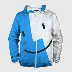 Ветровка с капюшоном мужская Mac OS Smile, цвет: 3D-белый