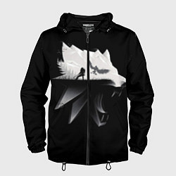 Ветровка с капюшоном мужская Волк Ведьмака, цвет: 3D-черный