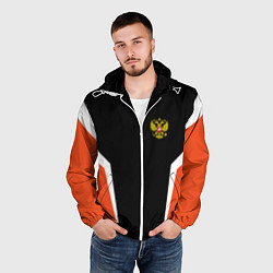 Ветровка с капюшоном мужская Russia: Orange Sport, цвет: 3D-белый — фото 2