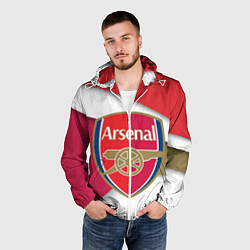 Ветровка с капюшоном мужская FC Arsenal, цвет: 3D-белый — фото 2