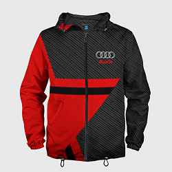 Ветровка с капюшоном мужская Audi: Carbon Star, цвет: 3D-черный