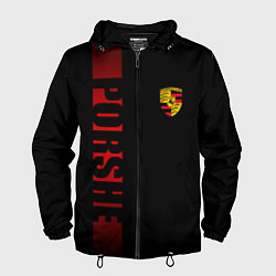 Ветровка с капюшоном мужская Porsche: Red Line, цвет: 3D-черный