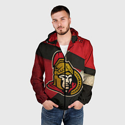 Ветровка с капюшоном мужская HC Ottawa Senators: Old Style, цвет: 3D-черный — фото 2