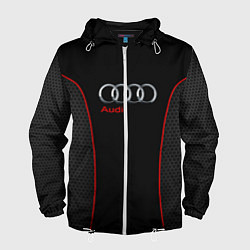 Ветровка с капюшоном мужская Audi Style, цвет: 3D-белый
