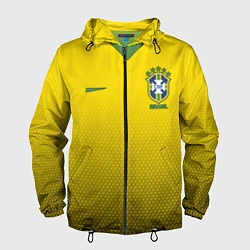 Ветровка с капюшоном мужская Brazil Team: WC 2018, цвет: 3D-черный