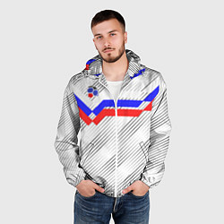 Ветровка с капюшоном мужская Российский футбол, цвет: 3D-белый — фото 2