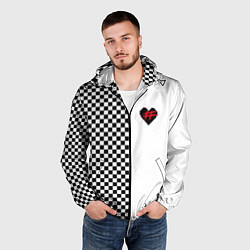 Ветровка с капюшоном мужская ФРЕНДЗОНА: Шахматы, цвет: 3D-черный — фото 2