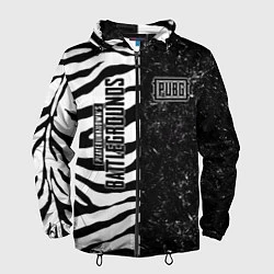 Ветровка с капюшоном мужская PUBG: Zebras Lifestyle, цвет: 3D-черный