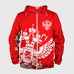 Ветровка с капюшоном мужская Красная Россия, цвет: 3D-белый