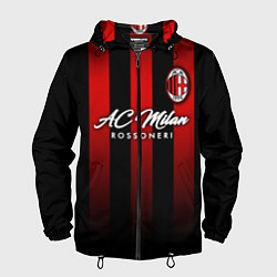 Ветровка с капюшоном мужская AC Milan, цвет: 3D-черный